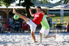 Oberschleißheim, Deutschland, 13.07.2018:Beachsoccer, B2BEACHSOCCER MünchenFoto: Christian Riedel / fotografie-riedel.net